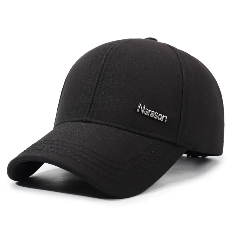 Men's Black Korean Style Baseball Cap - Image 3