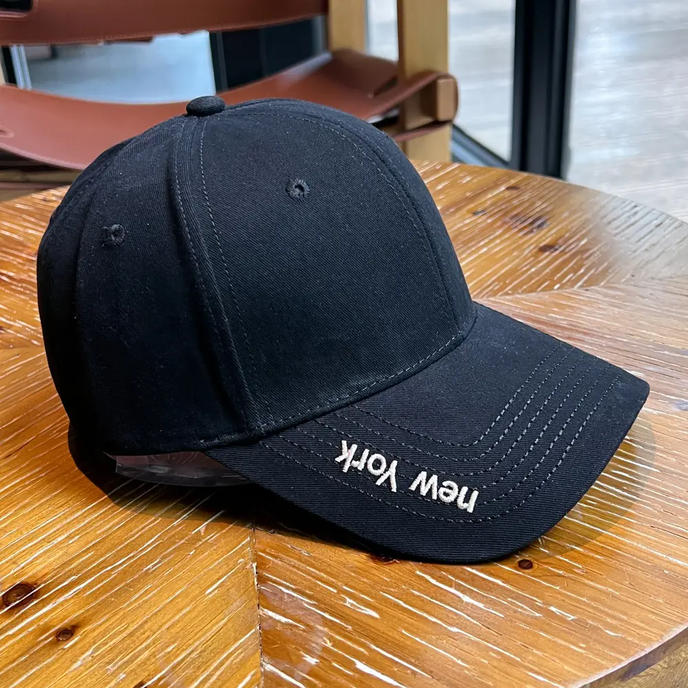 Men's Navy Blue Baseball Cap with Wide Brim & "MY" Logo — feature 13