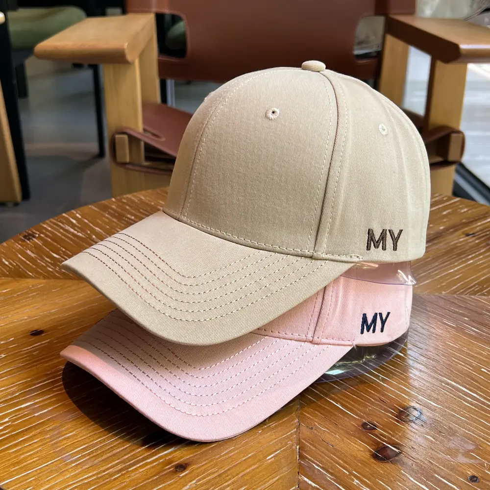 Men's Navy Blue Baseball Cap with Wide Brim & "MY" Logo — feature 19