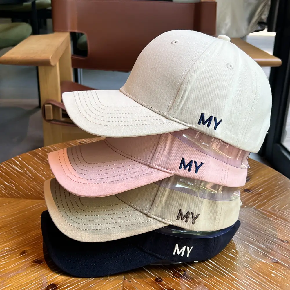Men's Navy Blue Baseball Cap with Wide Brim & "MY" Logo — feature 2