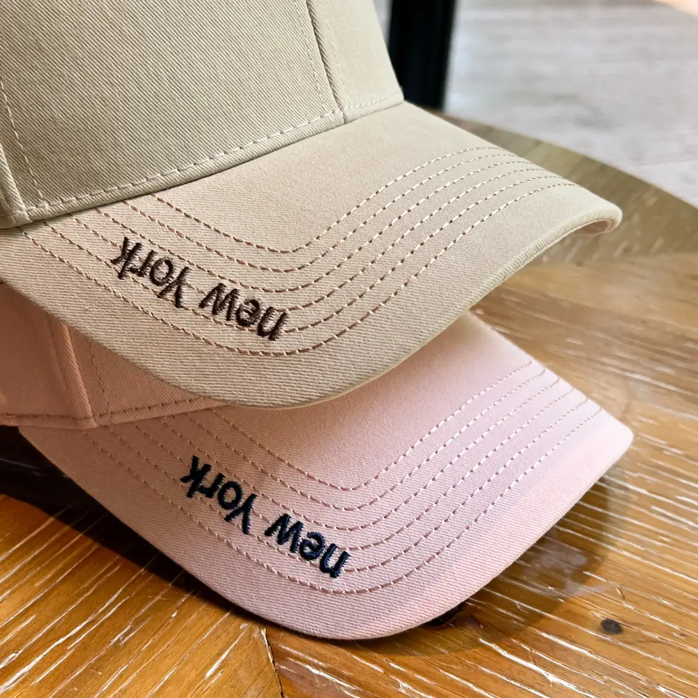Men's Navy Blue Baseball Cap with Wide Brim & "MY" Logo — feature 3