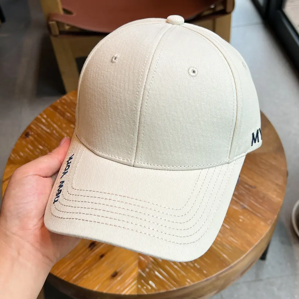 Men's Navy Blue Baseball Cap with Wide Brim & "MY" Logo - Image 6
