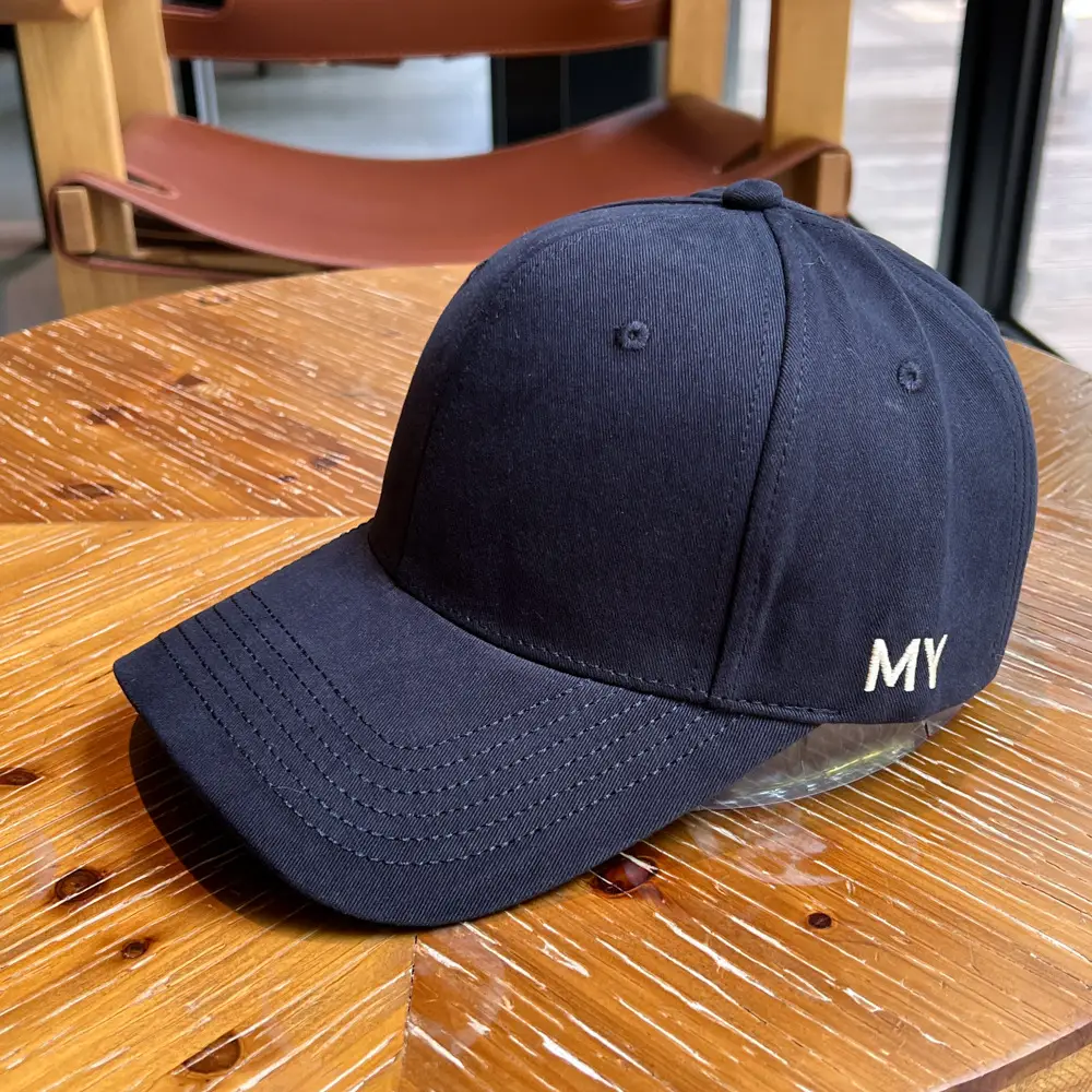 Men's Navy Blue Baseball Cap with Wide Brim & "MY" Logo - Image 8