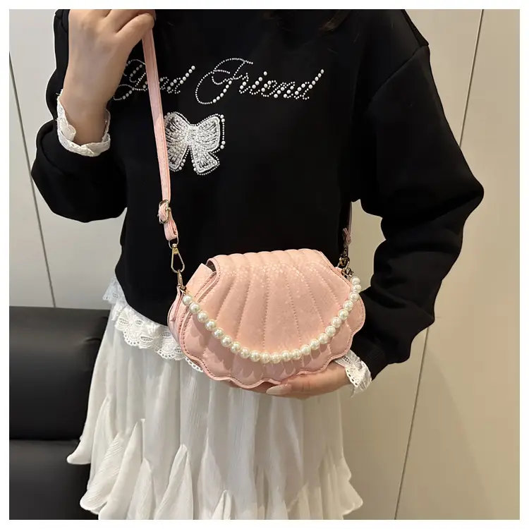 Pearl Embellished Pearl Leather Shoulder Bag for Women — feature 12
