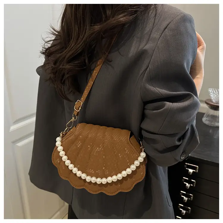 Pearl Embellished Pearl Leather Shoulder Bag for Women — feature 16