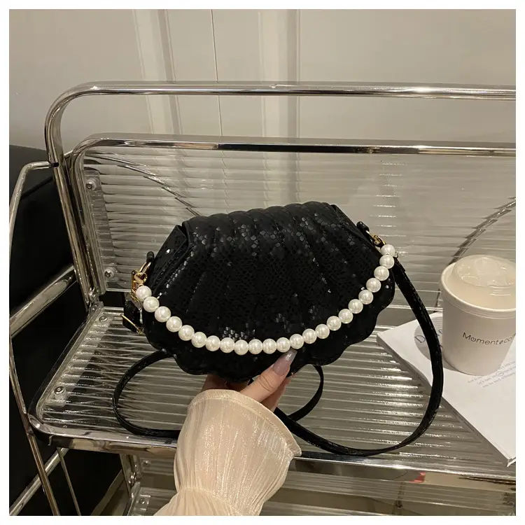 Pearl Embellished Pearl Leather Shoulder Bag for Women — feature 19
