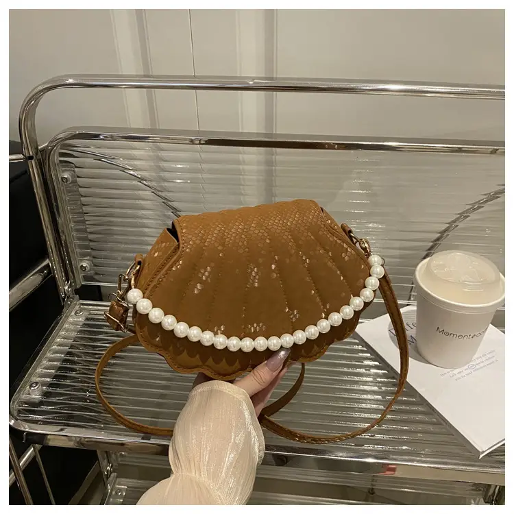 Pearl Embellished Pearl Leather Shoulder Bag for Women — feature 20