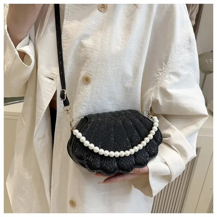 Pearl Embellished Pearl Leather Shoulder Bag for Women — feature 7
