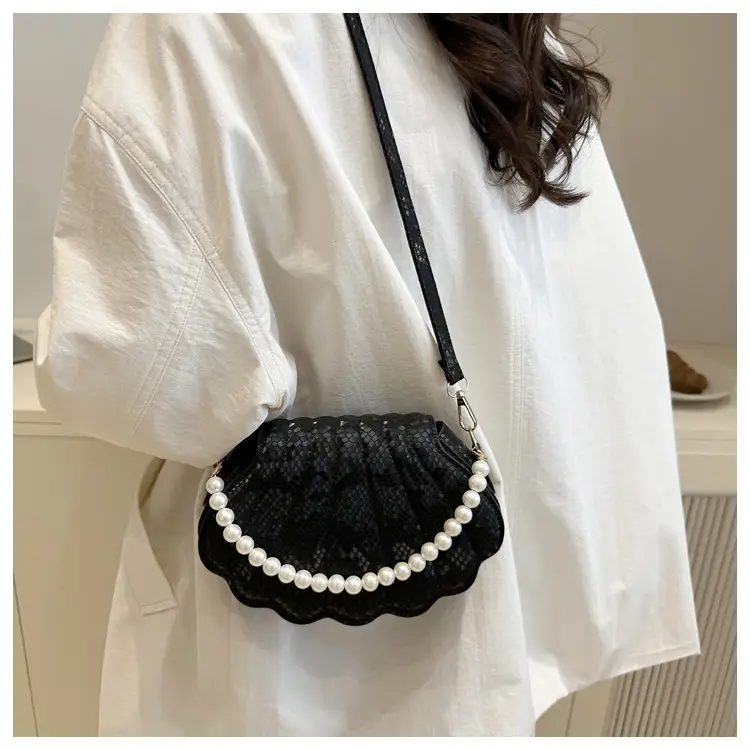 Pearl Embellished Pearl Leather Shoulder Bag for Women — feature 8