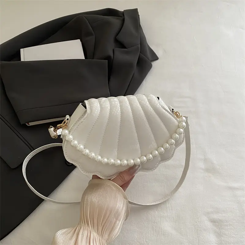 Pearl Embellished Pearl Leather Shoulder Bag for Women - Image 2