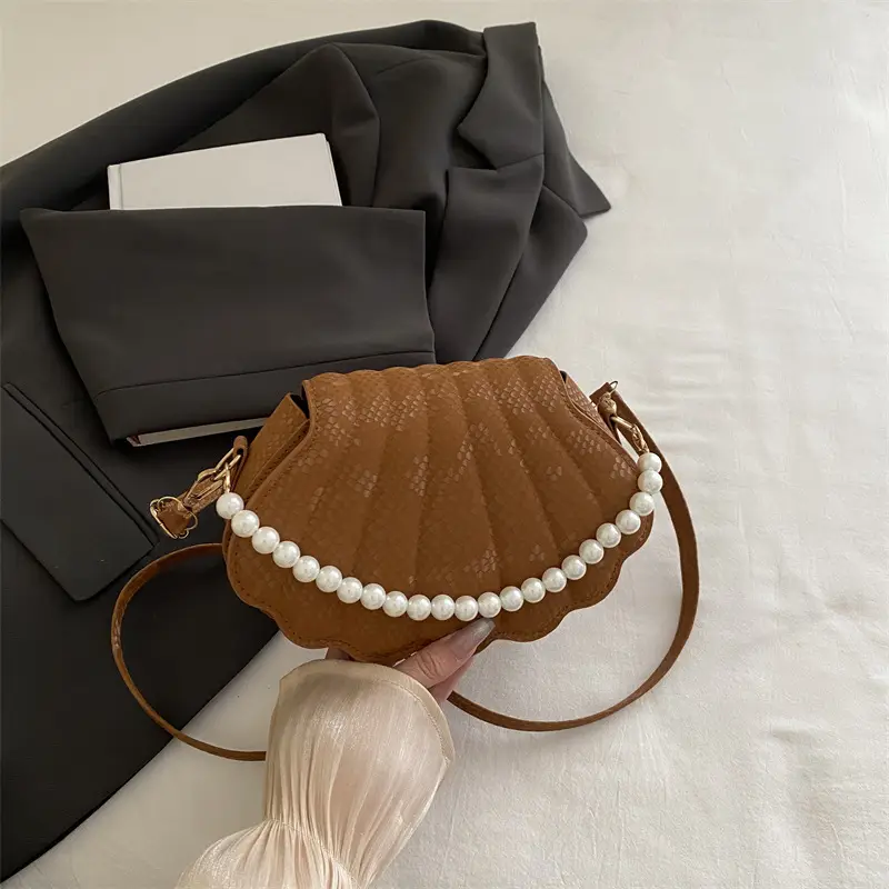 Pearl Embellished Pearl Leather Shoulder Bag for Women - Image 3