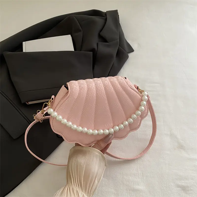 Pearl Embellished Pearl Leather Shoulder Bag for Women - Image 4