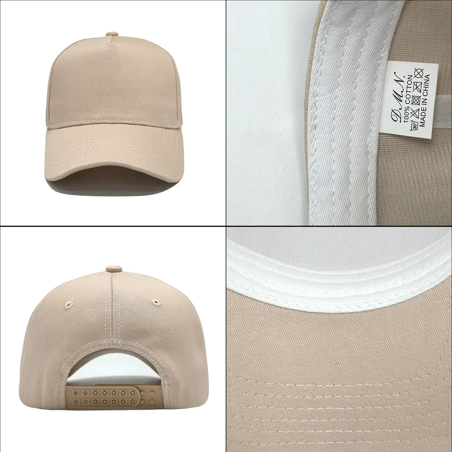 Women's Beige 5-Panel Baseball Cap with Duckbill Design - Image 9