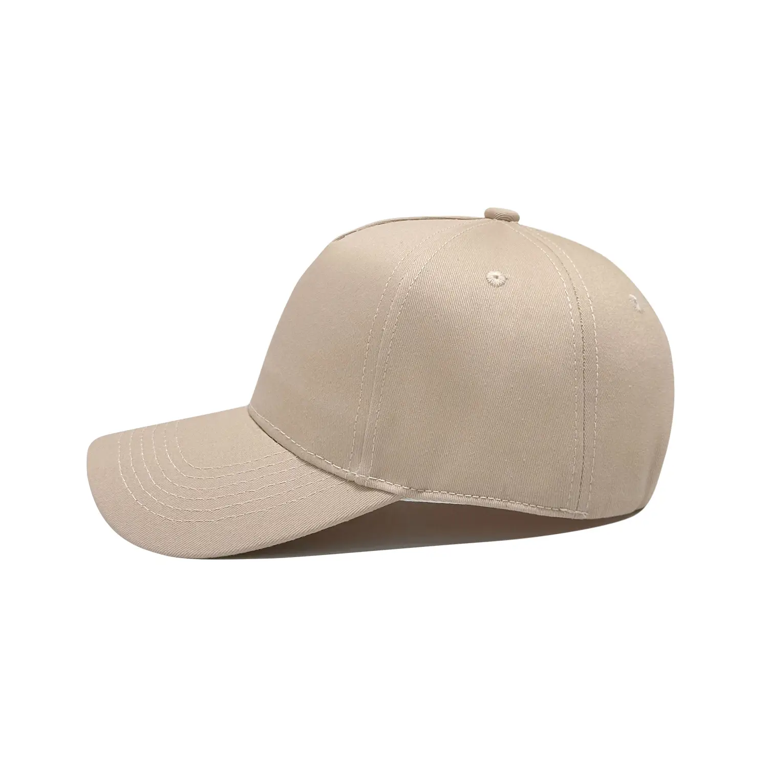 Women's Beige 5-Panel Baseball Cap with Duckbill Design — feature 3