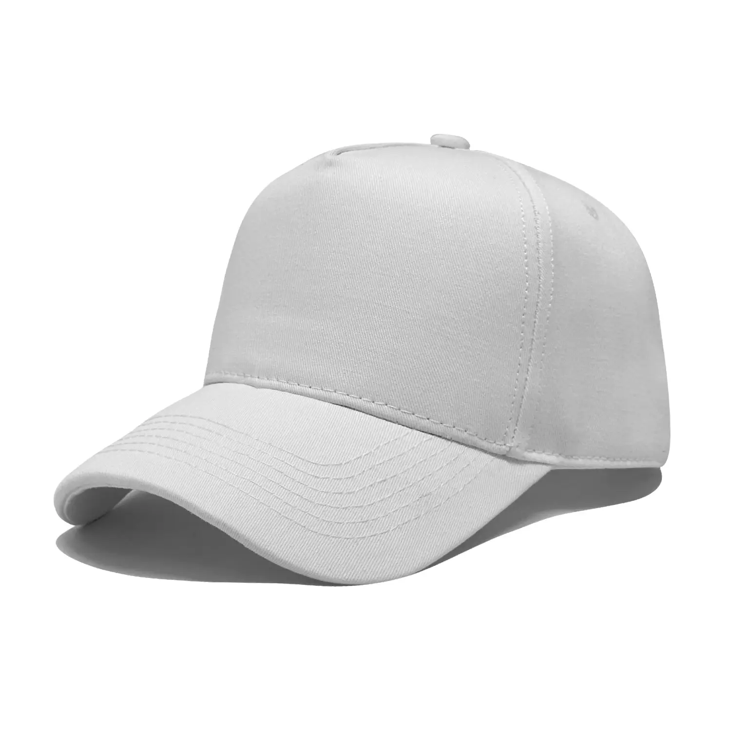 Women's Beige 5-Panel Baseball Cap with Duckbill Design - Image 5