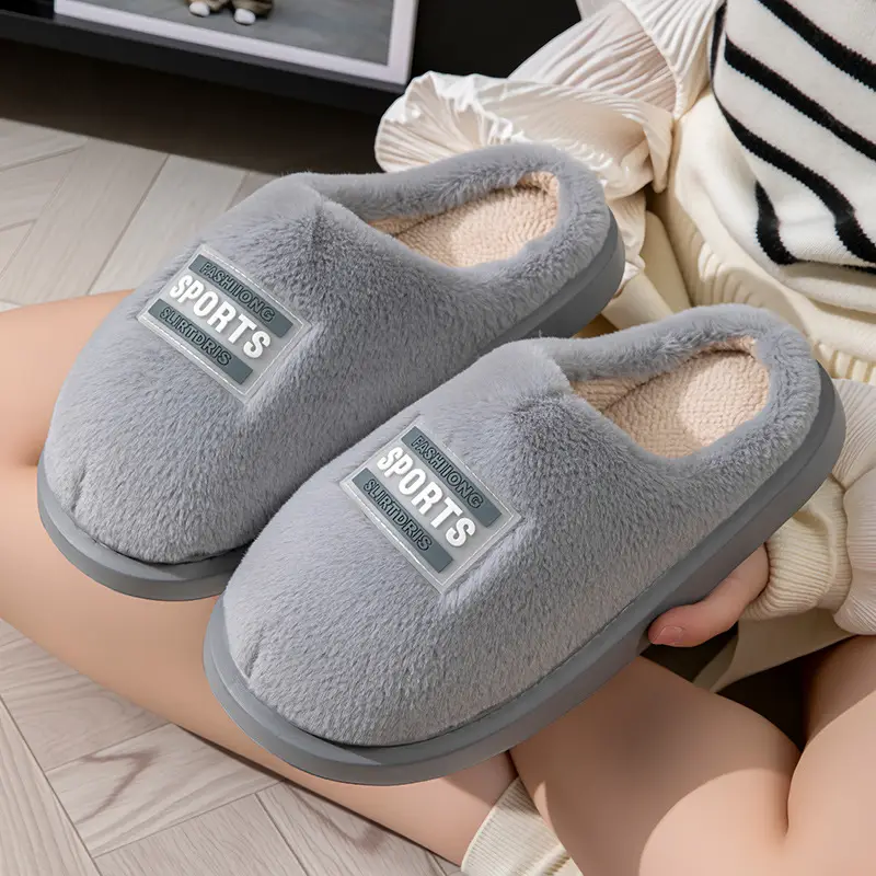 Women's Bow Style Fleece Lined Slippers Brown Winter - Image 4