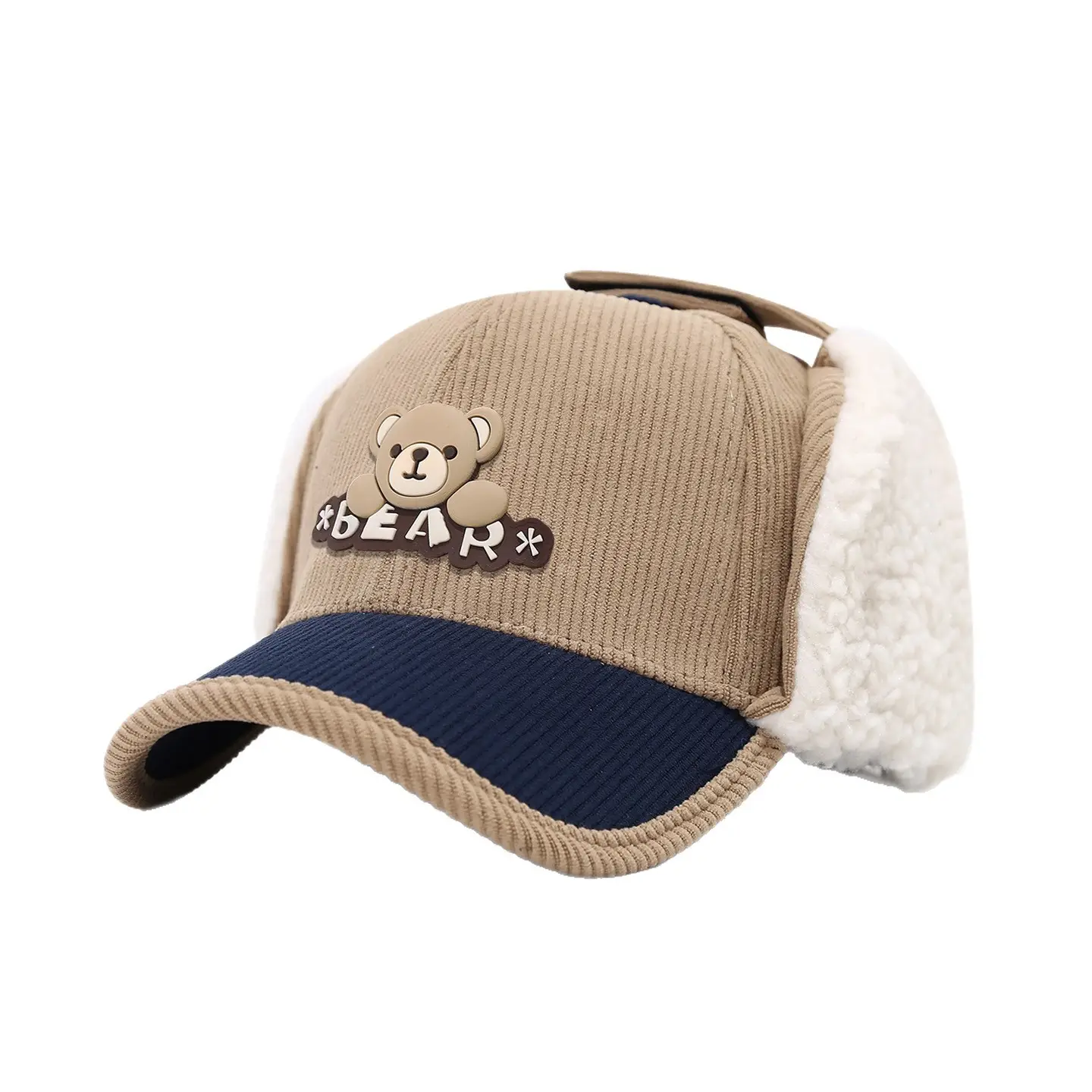 Kids Cotton Bear Cap Warm Ear Protection Winter Baseball Cap