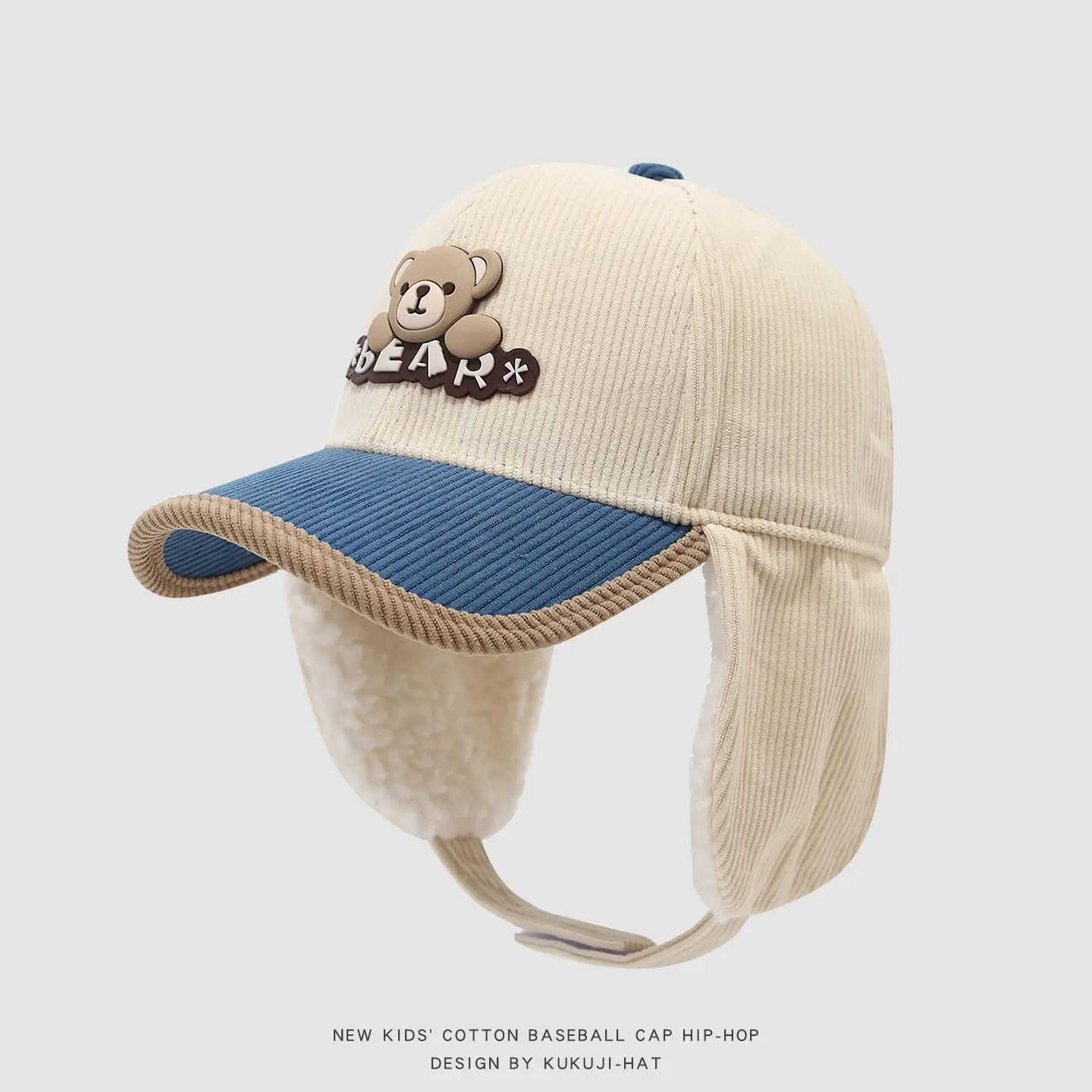 Kids Cotton Bear Cap Warm Ear Protection Winter Baseball Cap — feature 11