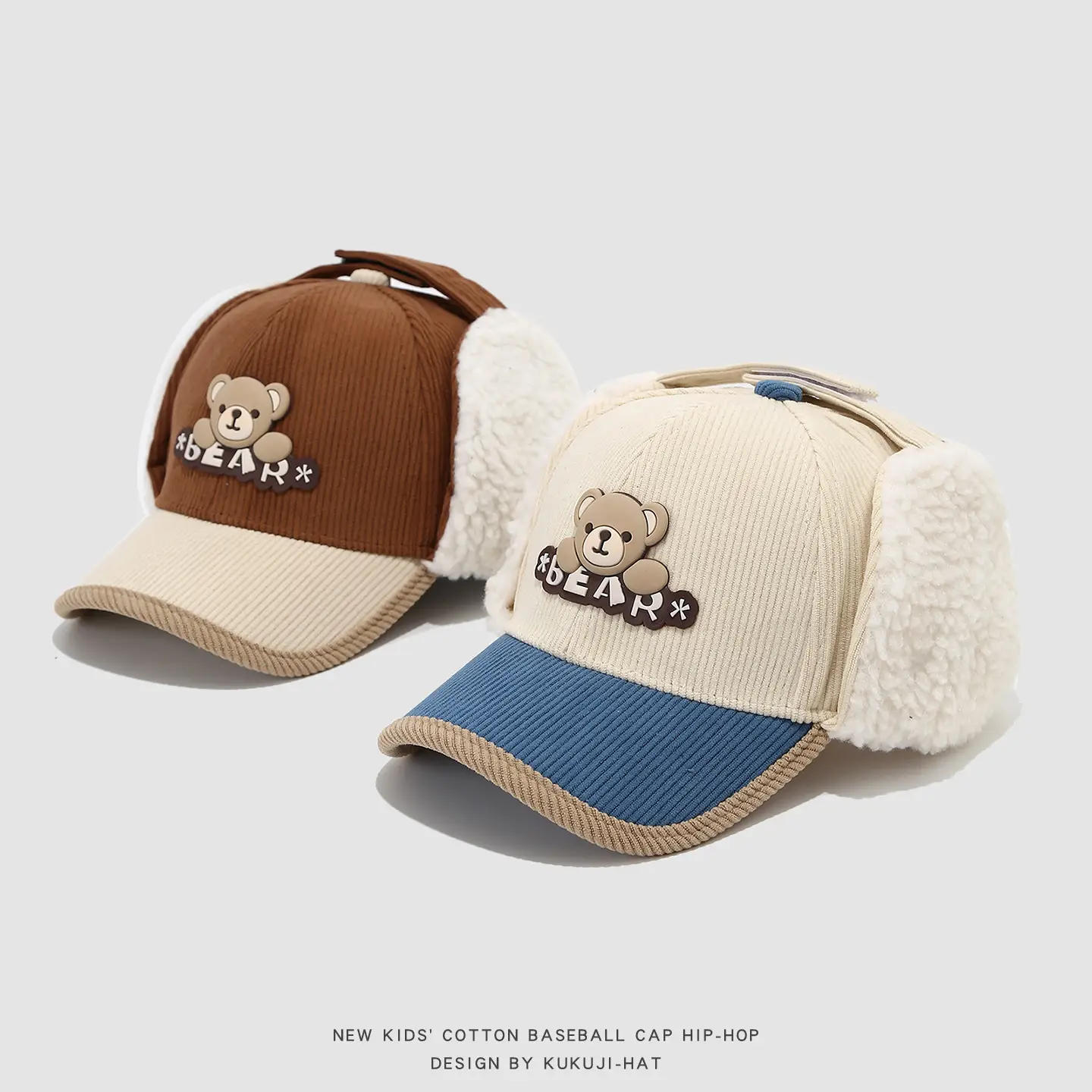 Kids Cotton Bear Cap Warm Ear Protection Winter Baseball Cap — feature 6