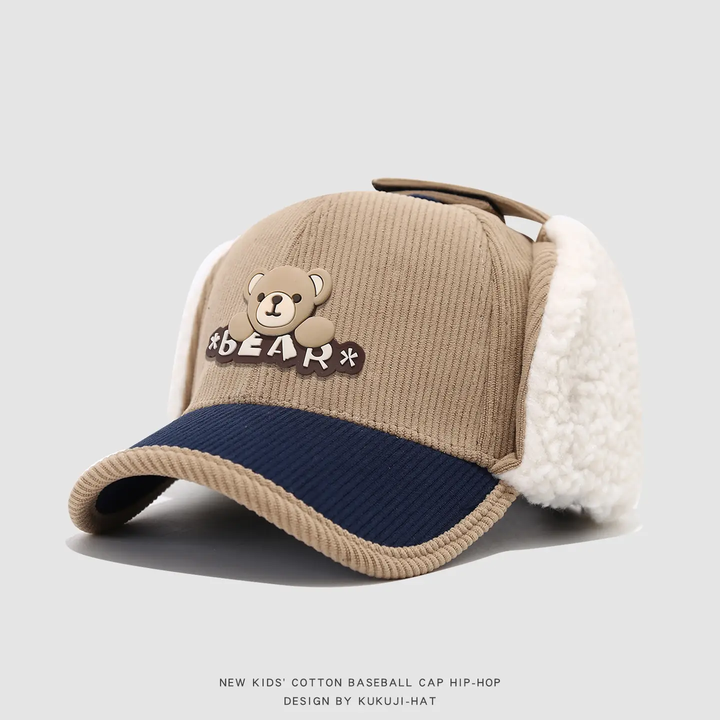 Kids Cotton Bear Cap Warm Ear Protection Winter Baseball Cap — feature 9