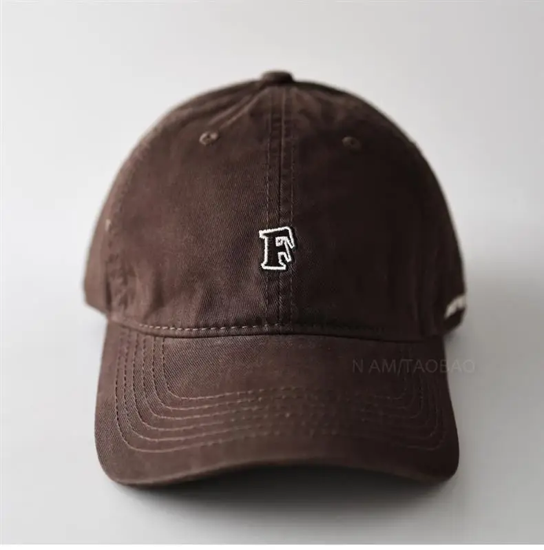 Brown F Embroidered Baseball Cap for Men Women — feature 7