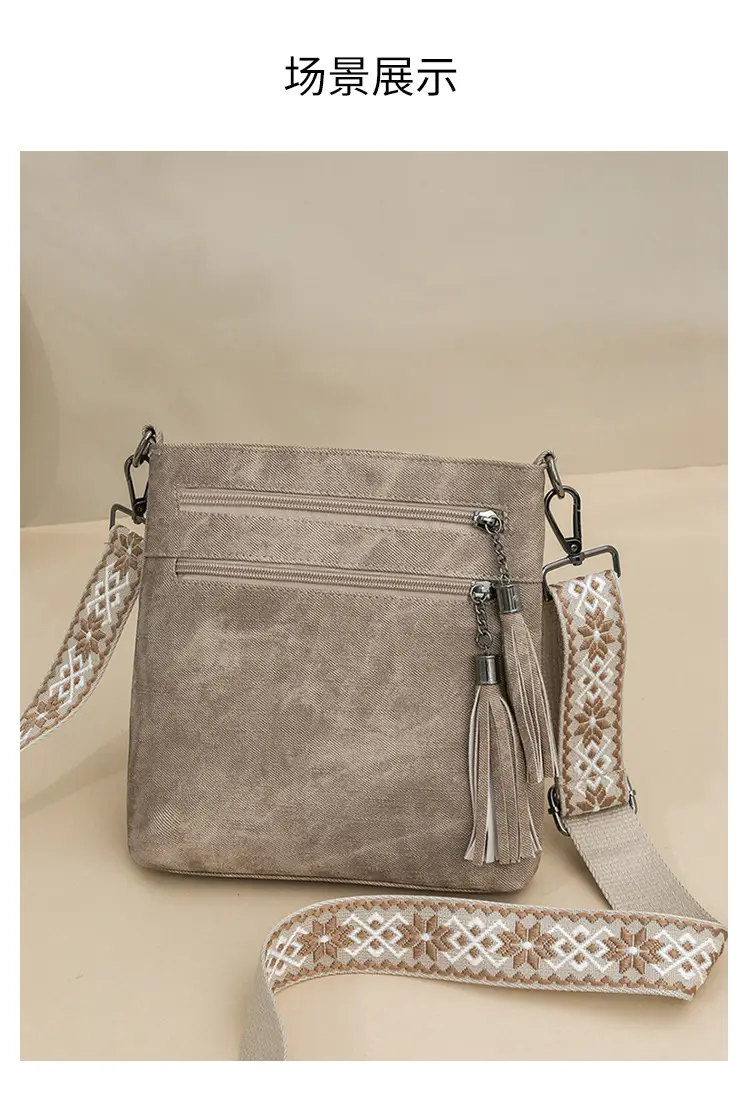 Women Retro Tassel Shoulder Bag Olive Green 2025 — feature 21