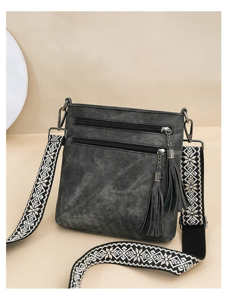 Women Retro Tassel Shoulder Bag Olive Green 2025 — feature 26
