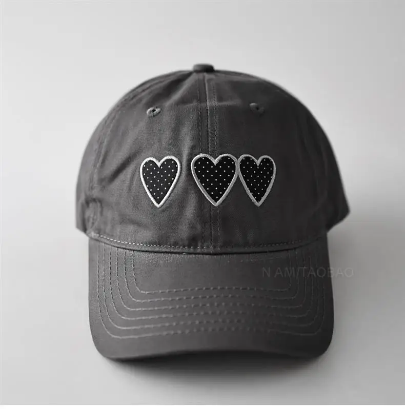 Maroon Heart Embroidered Baseball Cap Unisex Casual Sunshade — feature 6