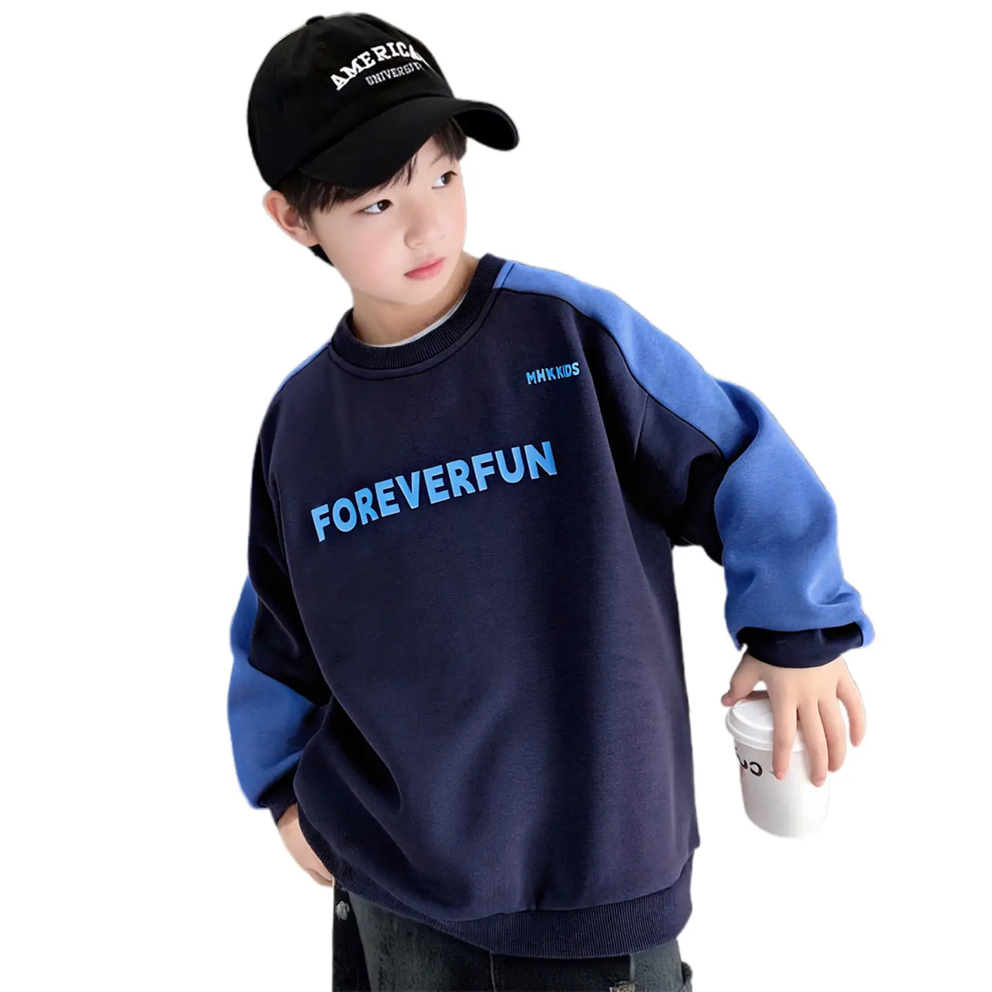 Boys Sweatshirt Blue Forever Fun Long Sleeve - Image 6