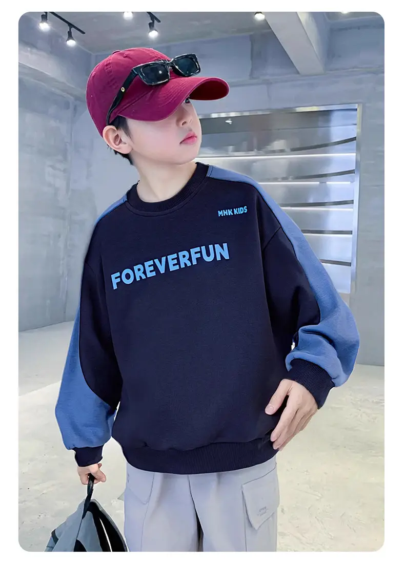 Boys Sweatshirt Blue Forever Fun Long Sleeve — feature 10