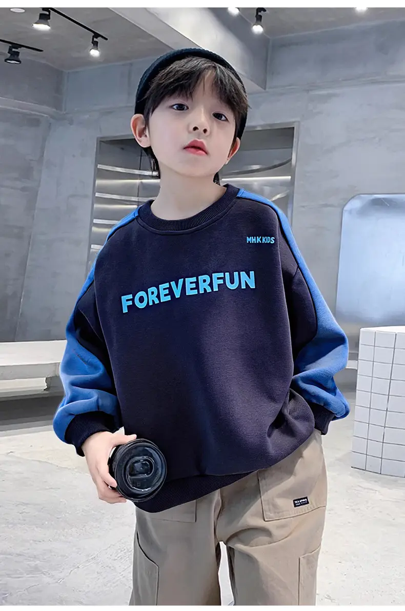 Boys Sweatshirt Blue Forever Fun Long Sleeve — feature 6