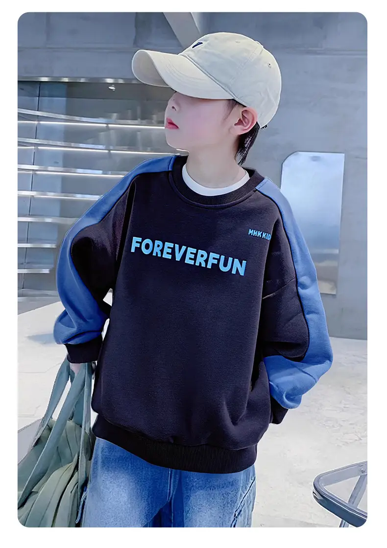 Boys Sweatshirt Blue Forever Fun Long Sleeve — feature 8