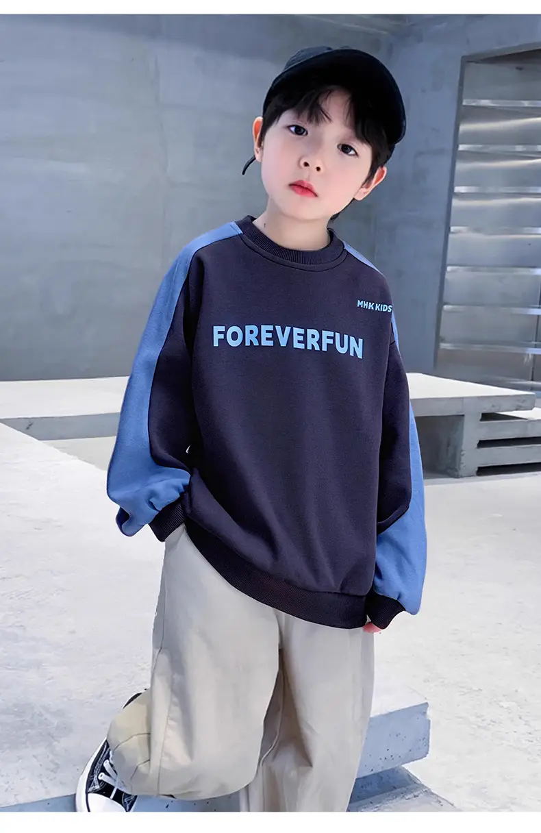 Boys Sweatshirt Blue Forever Fun Long Sleeve — feature 9