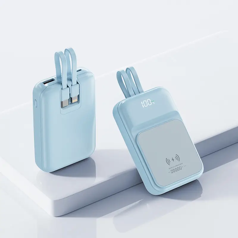 Magsafe Magnetic Mini Power Bank with Cable 20000 Mah Large Capacity Compact Portable Power Bank Digital Display