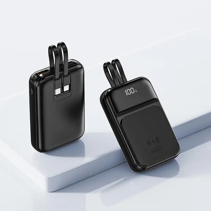 Magsafe Magnetic Mini Power Bank with Cable 20000 Mah Large Capacity Compact Portable Power Bank Digital Display