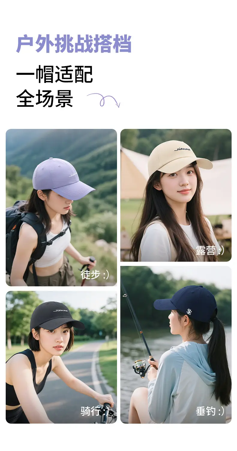 Dark Grey Embroidered Baseball Cap with Sun Protection — feature 7