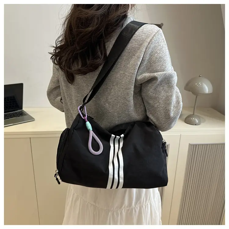 2025 Women's Black Crossbody Bag with 3 Stripes — feature 14