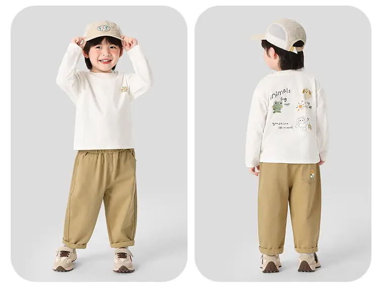 Kaka Panda Boys Long Sleeve T-Shirt Olive Green — feature 9