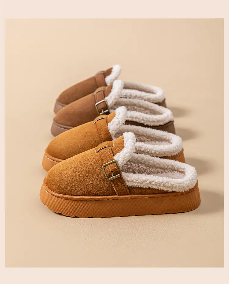 Women Cotton Slippers Winter Mule with Plush Lining — feature 17