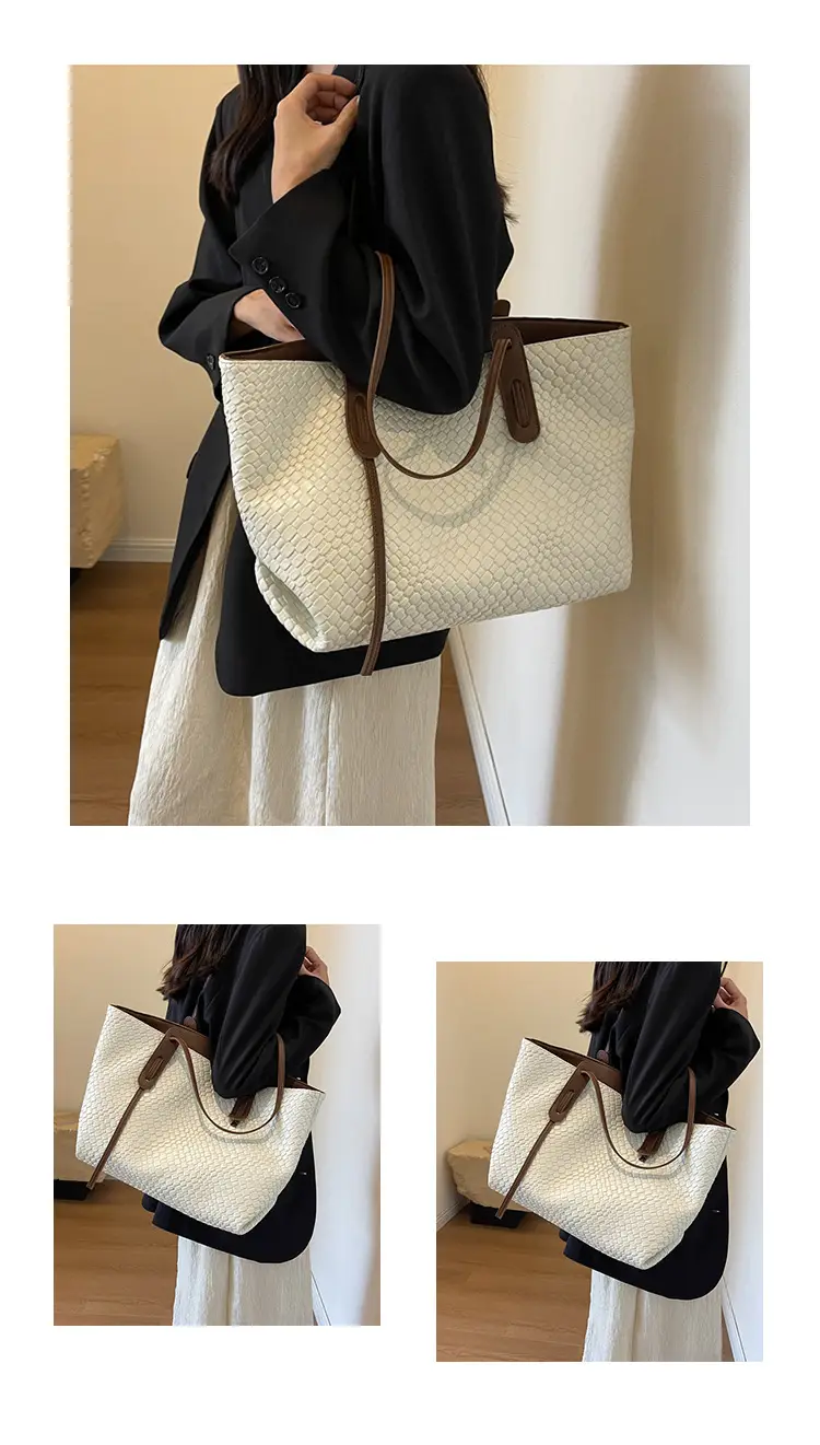 Black Crocodile Texture Shoulder Bag for Women — feature 13
