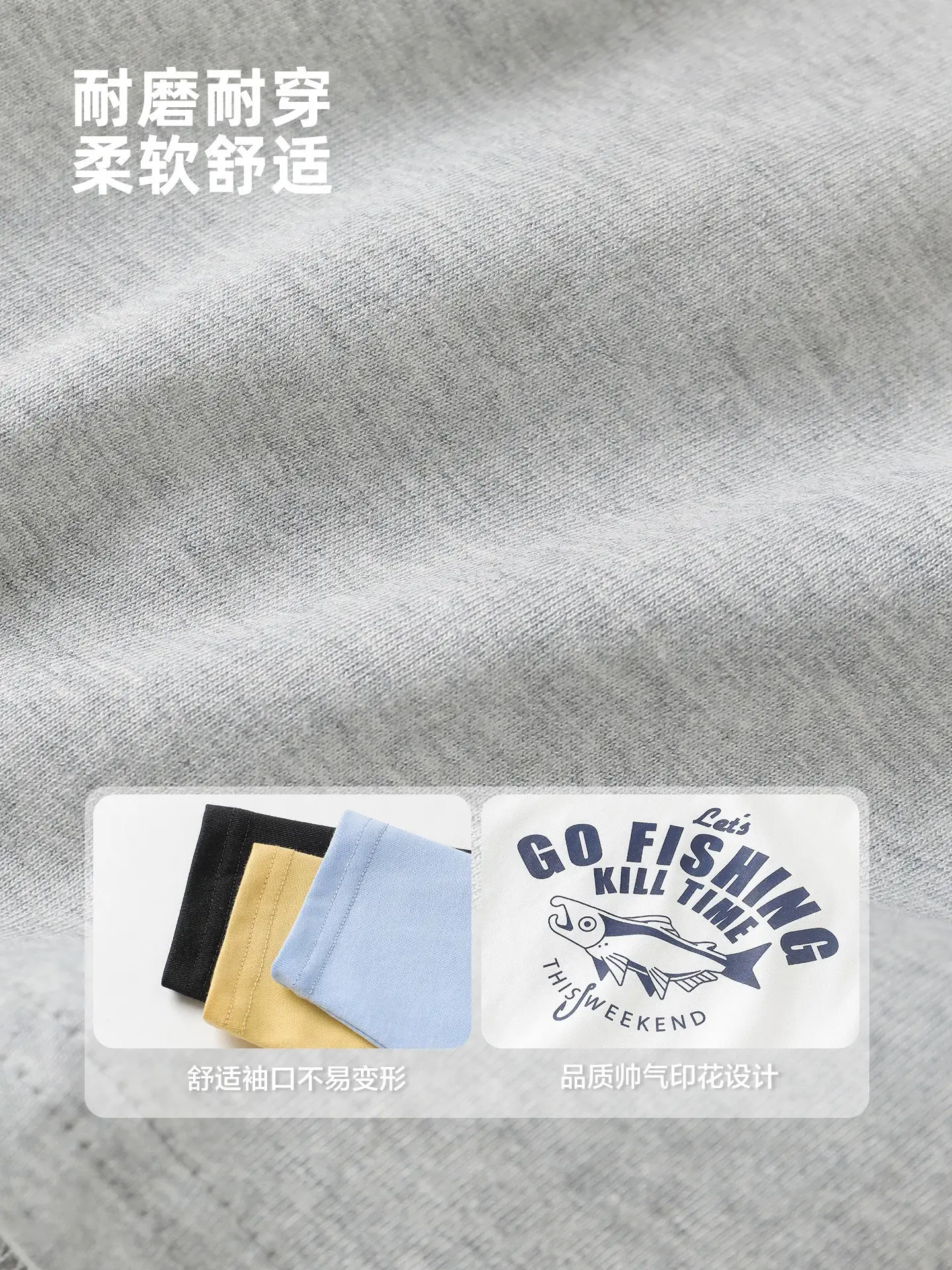 Right European Boys Pure Cotton Fishing T-Shirt Blue White - Image 10