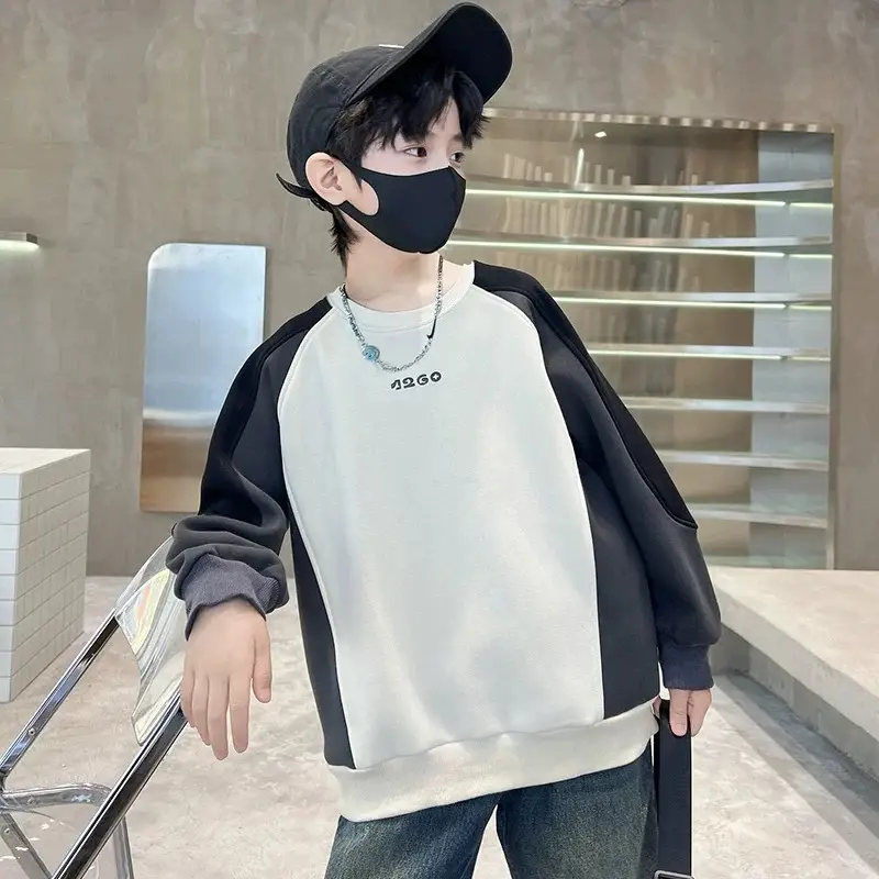 Boys' Orange Beige Sweatshirt 2026 New Model - Image 5