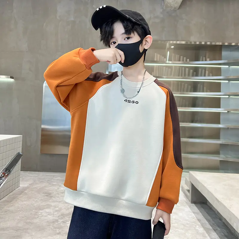 Boys' Orange Beige Sweatshirt 2026 New Model - Image 6