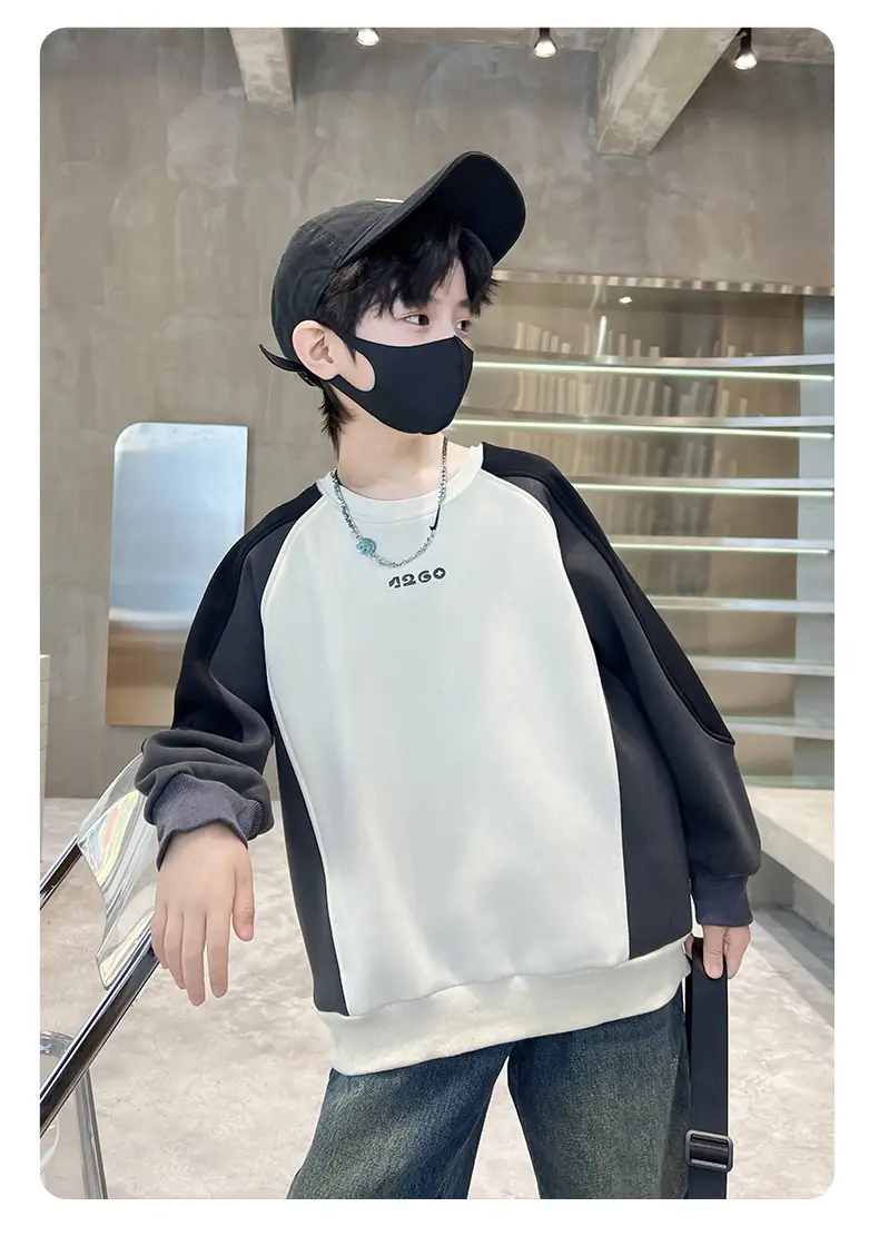 Boys' Orange Beige Sweatshirt 2026 New Model — feature 3