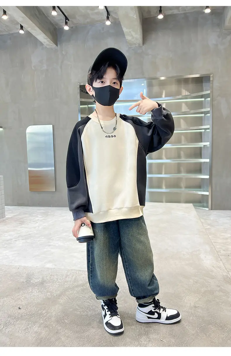 Boys' Orange Beige Sweatshirt 2026 New Model — feature 4