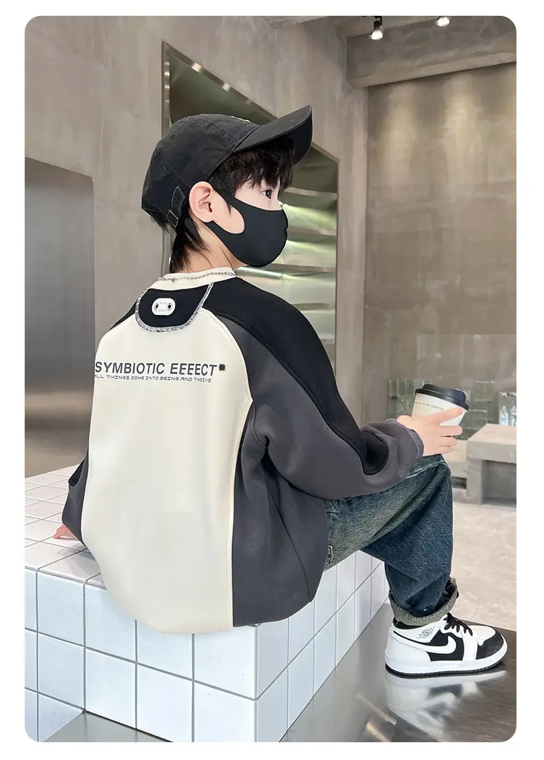 Boys' Orange Beige Sweatshirt 2026 New Model — feature 5