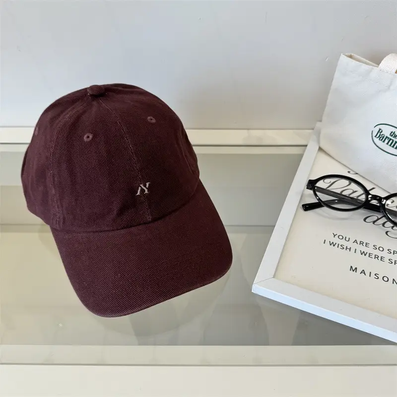 N Letter Baseball Cap for Women Maroon Black - Image 5