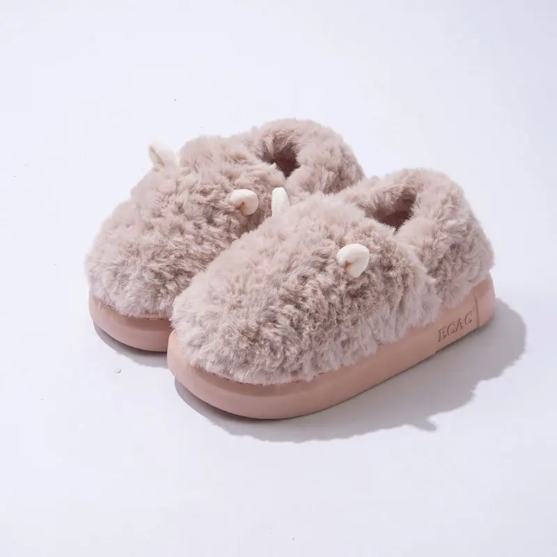 Women Winter Furry Cotton Slippers with Covered Heel - Image 2