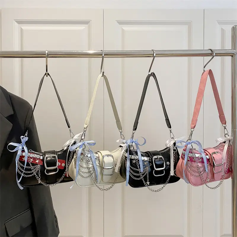 Black High-End Hanging Chain Tote Bag for Women - Image 6