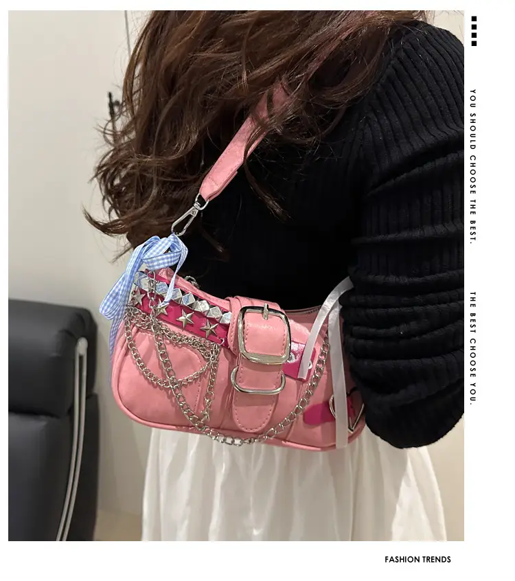 Black High-End Hanging Chain Tote Bag for Women — feature 1